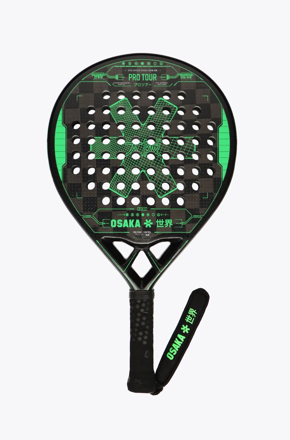 Osaka Pro Tour Control 2022 Padel Racket (Iconic Black/Green)
