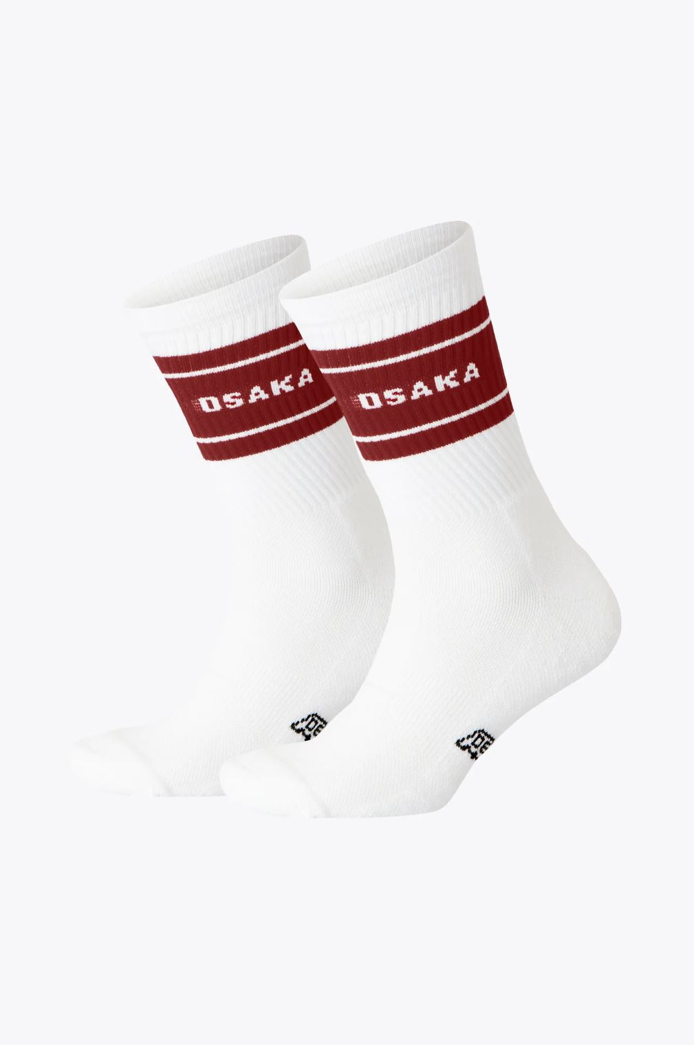 Osaka Socks 2-pack (White/Merlot-Maroon)