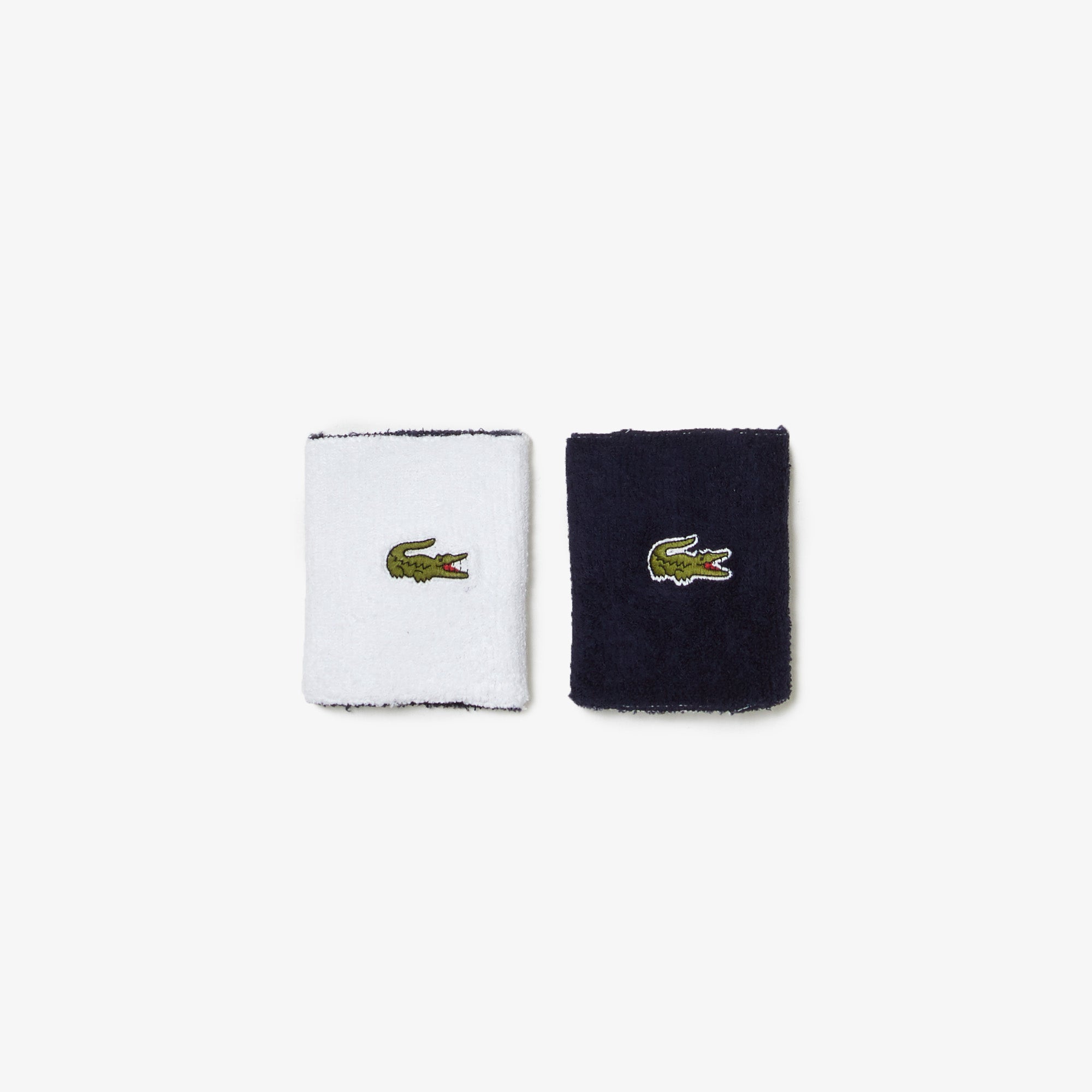 Lacoste Wristbands (2-Pack, White/Navy)
