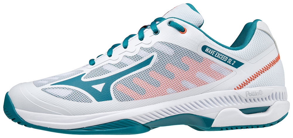 Mizuno Wave Exceed SL 2 (AC) Padel Shoes (White/Harborblue/Firecracker)