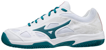 Mizuno Breakshot 3 CC Padel Shoes (Unisex, White/Turquoise)