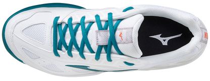 Mizuno Breakshot 3 CC Padel Shoes (Unisex, White/Turquoise)