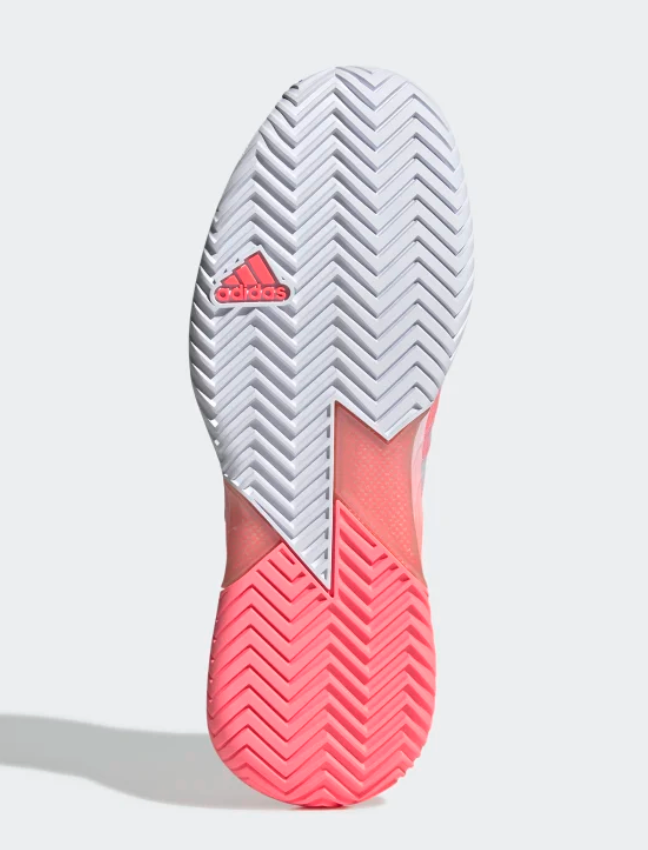 Adidas Adizero Übersonic 4 (Damen, Weiß/Koralle) Padelschuhe