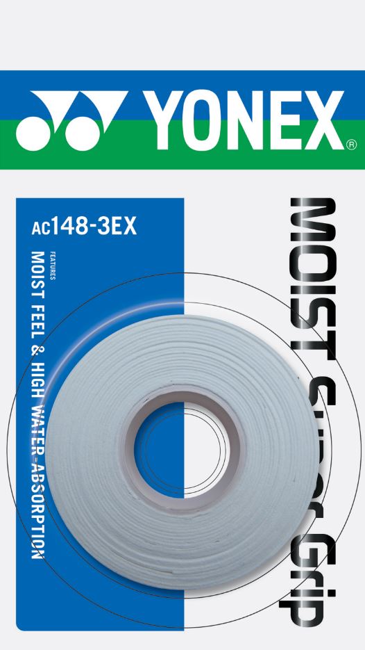 Yonex Moist Super Grip 3er-Pack (Weiß)