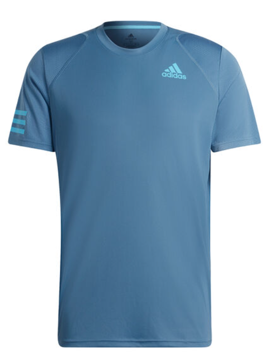 Adidas Club 3-Streifen-T-Shirt (Blau)