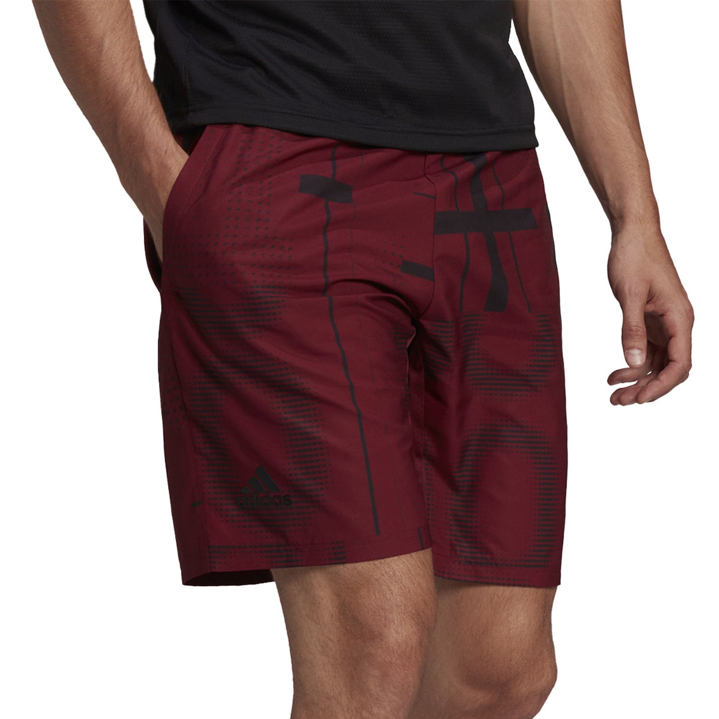 Adidas Club 3-Streifen-Shorts (Dunkelrot)