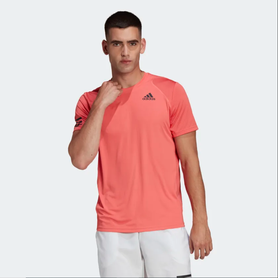 Pink 3 stripe adidas sales shirt