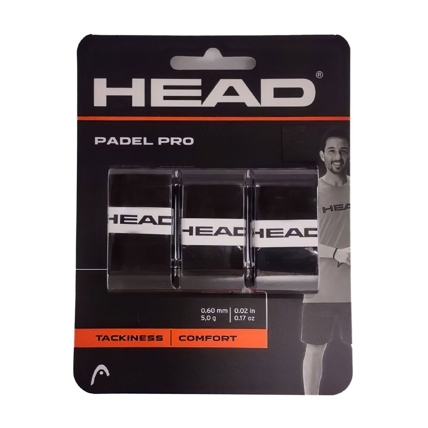 Head Padel Pro Overgrip (3-Pack, Black)