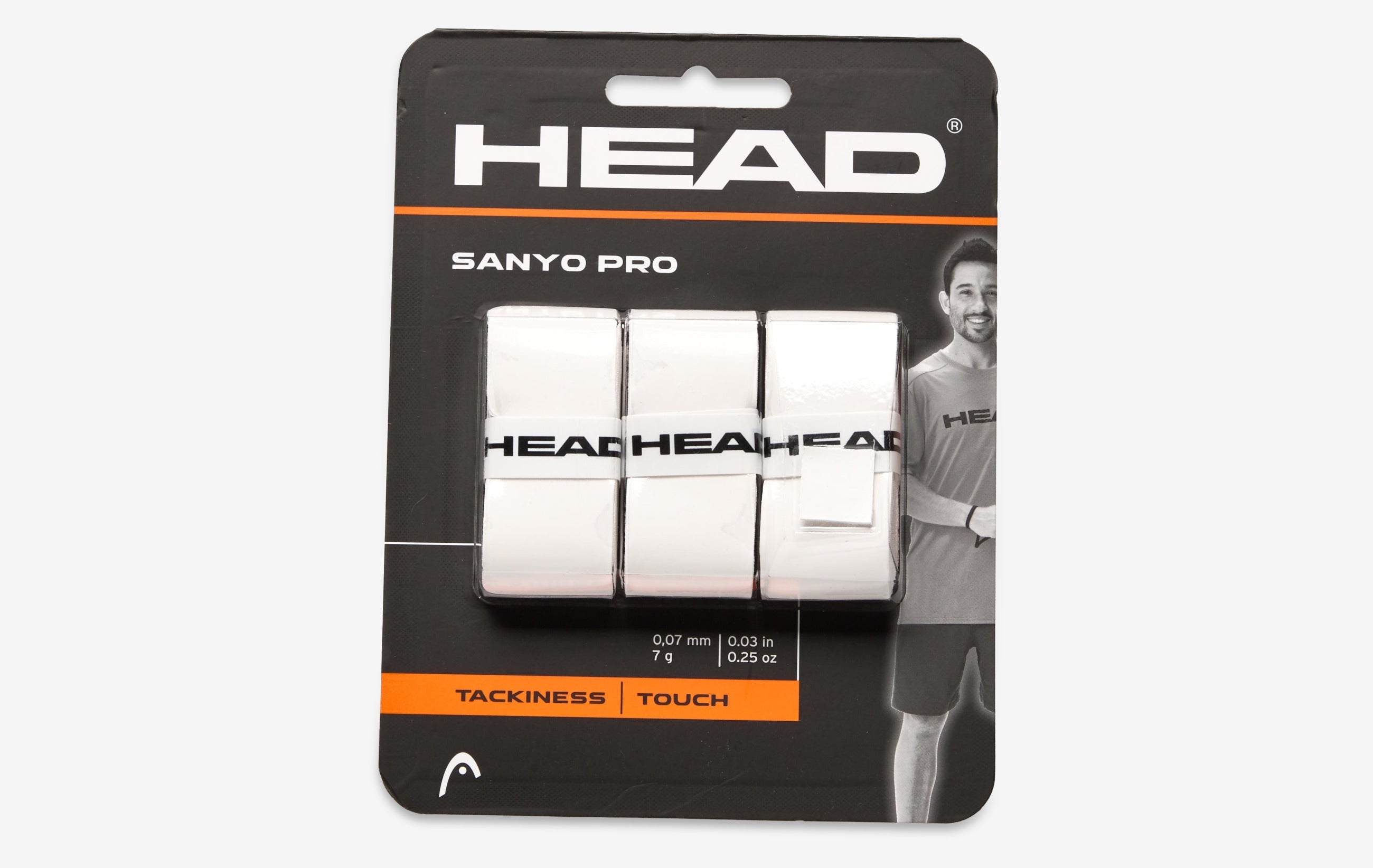 Head Sanyo Pro Overgrip (White 3 pcs)