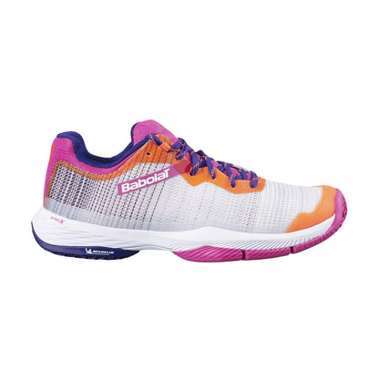 Babolat Jet Ritma Women Padel Shoes (Grey/ Pink Peacock)