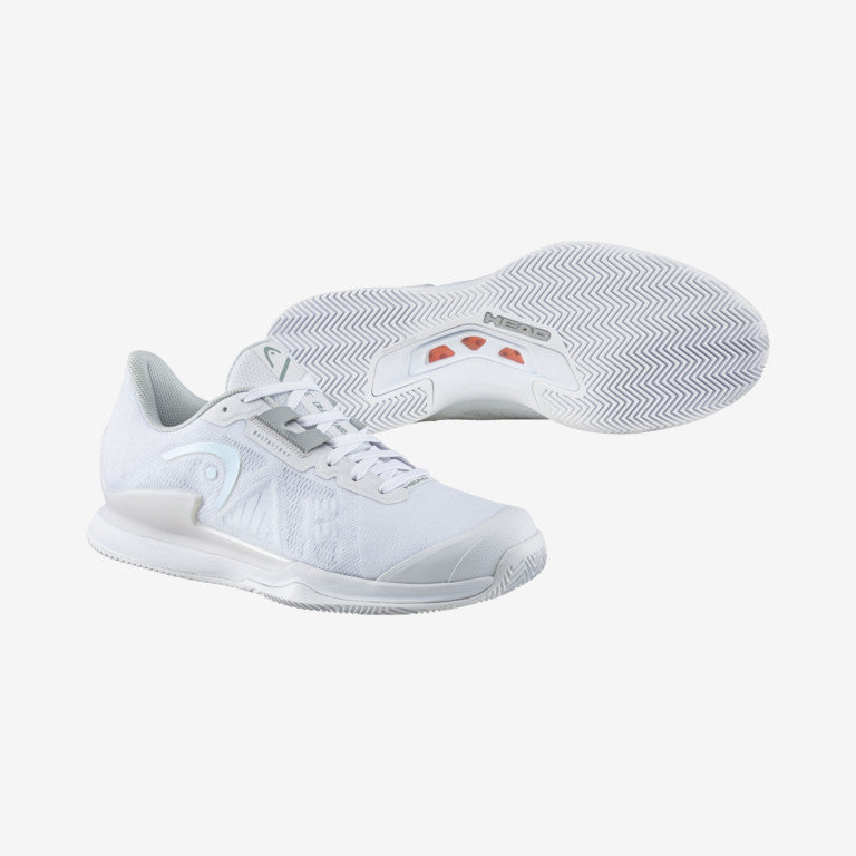 Head Sprint Pro 3.5 Clay Women Padel Shoes (White/Iridescent)