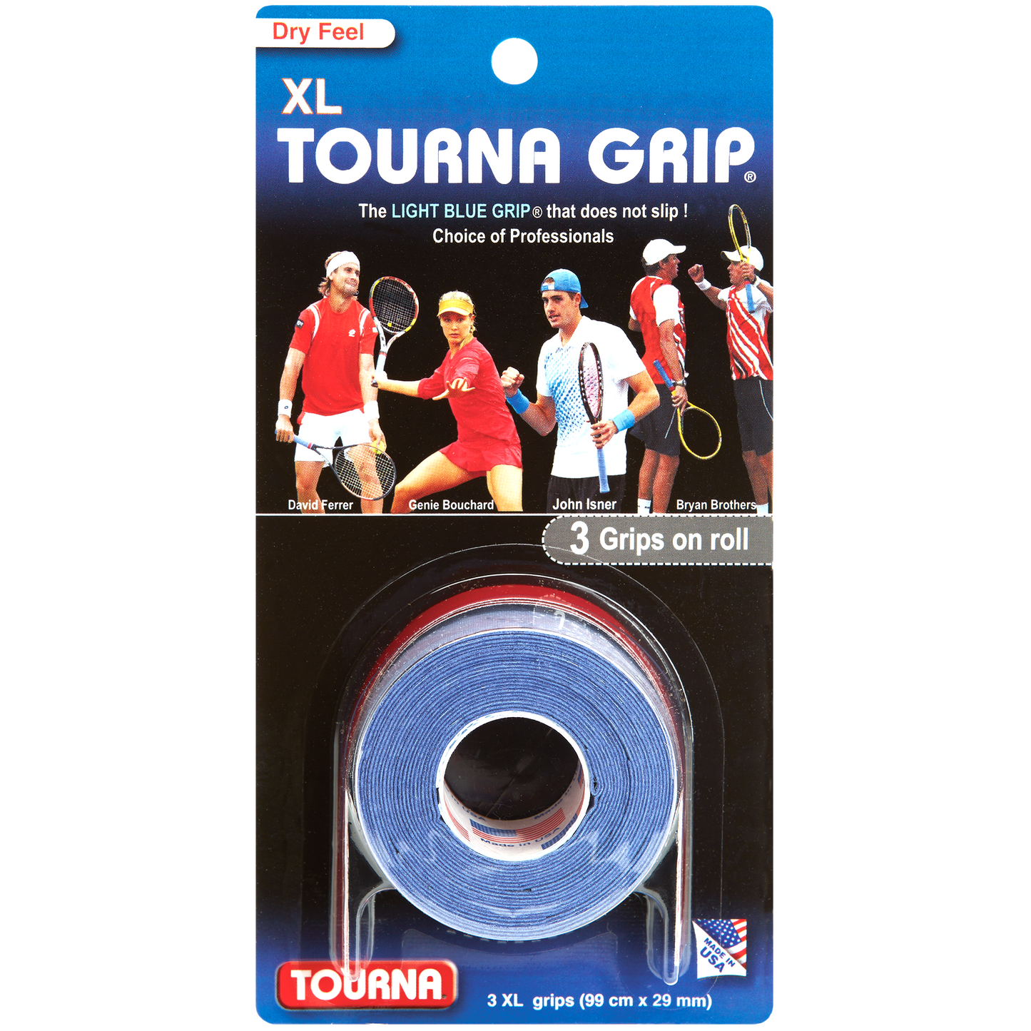 Tourna Grip XL Dry Feel Blau 3er-Pack Overgrip