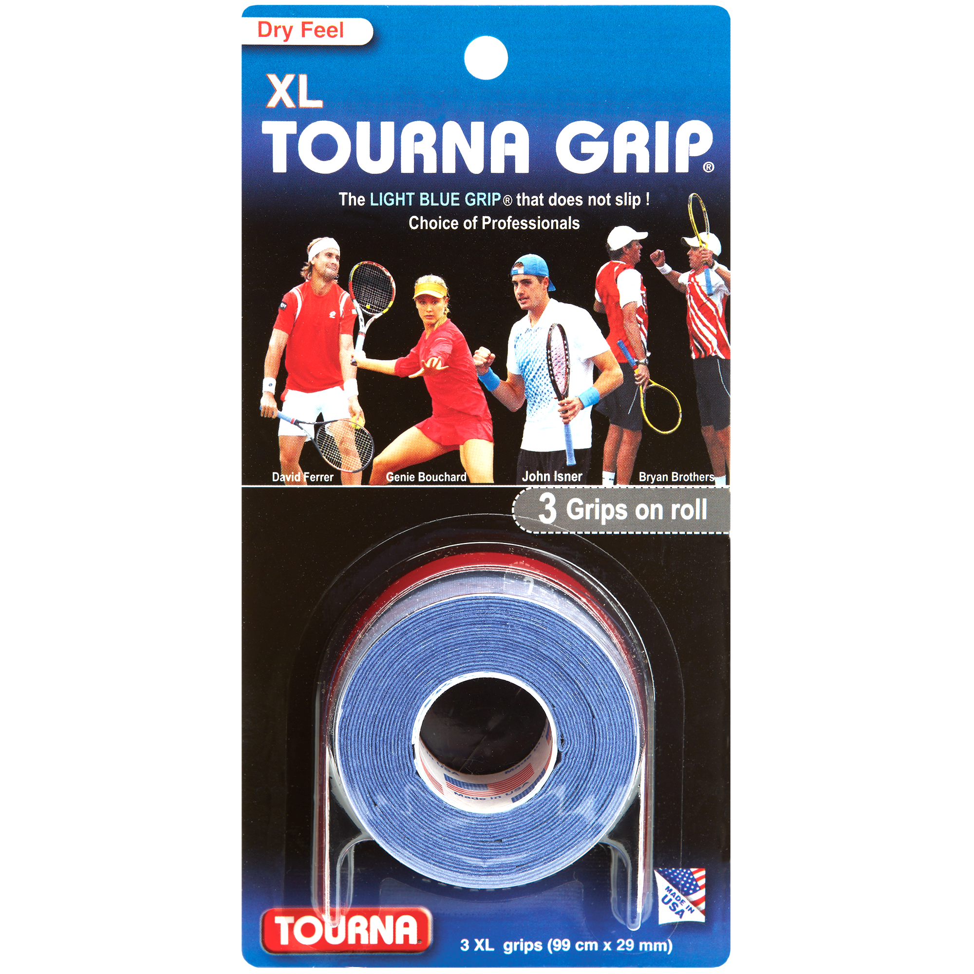 Tourna Grip XL Dry Feel Blue 3-Pack Overgrip
